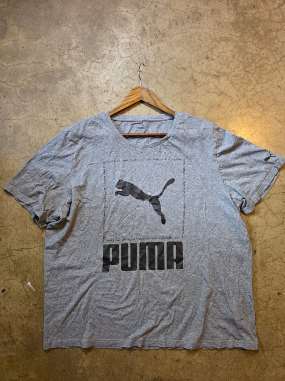 PUMA Men’s XXL Gray Logo T-Shirt Short Sleeve Athletic Tee